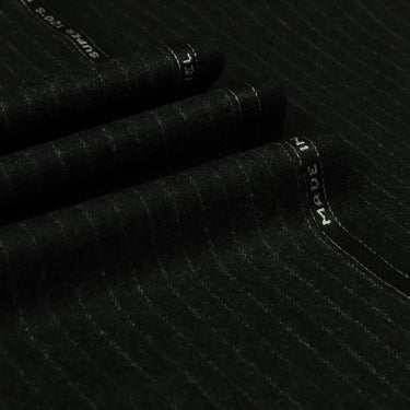 Oxbridge Flannel - Narrow Chalk Stripe Super 120's Wool Flannel